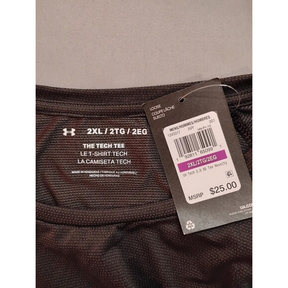 Men's Under Armour Tech Short Sleeve Shirt Gray 2XL - Picture 5 of 5